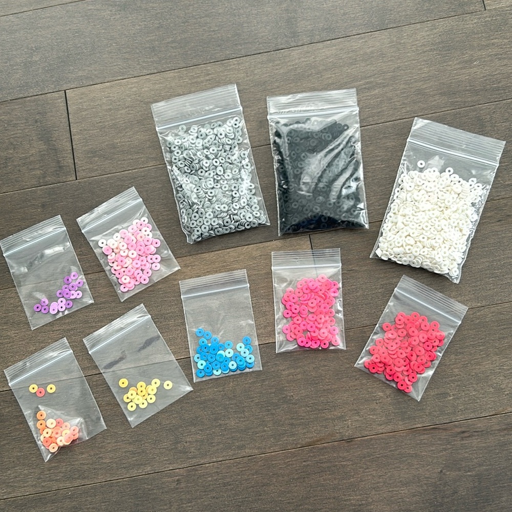 Heishi Clay Crafting Bead Set, Colourful Jewellery Making Beads, Craft Supplies